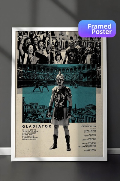 Postifull Αφίσα Gladiator με λευκό πλαίσιο, Πίνακας Κινηματογράφου και Τηλεοπ...