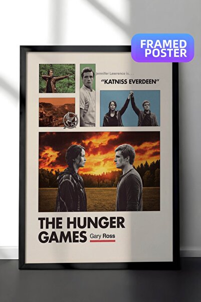 Postifull Οι Αγώνες της Πείνας Μαύρη Αφίσα με Πλαίσιο, Πίνακας Κινηματογράφου...