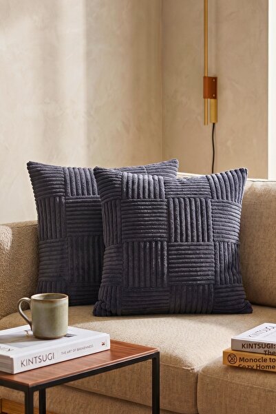 OTEXSA Ανθρακί με ανάγλυφο σχέδιο, θήκη μαξιλαριού 2 τεμαχίων, με απαλή υφή, ...