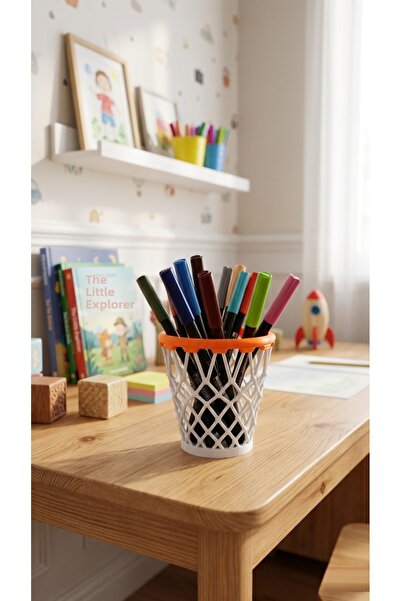 Lucylund Επιτραπέζια θήκη για στυλό με σχέδιο στεφάνης μπάσκετ - Διακοσμητική...