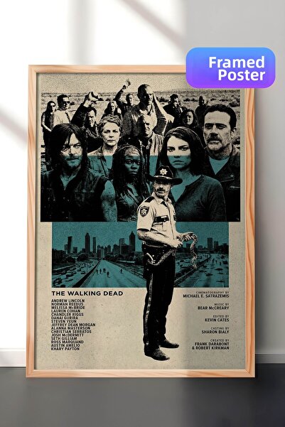 Postifull The Walking Dead Ξύλινη Αφίσα με Κορνίζα, Πίνακας Κινηματογράφου κα...