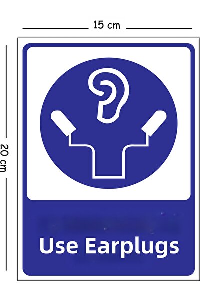 Mayeka Use Metal Earplug 15X20 cm Warning Work Safety Sign