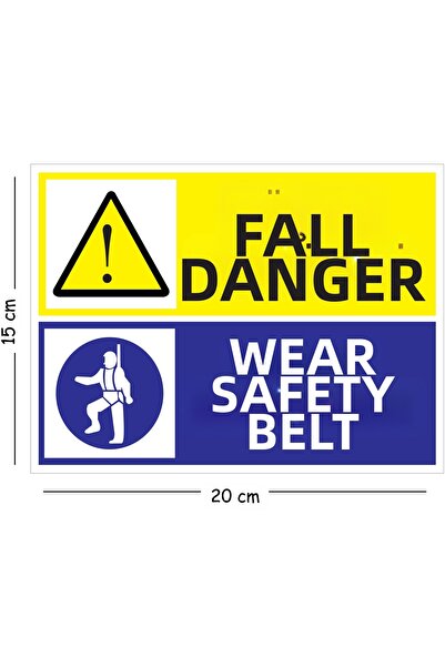 Mayeka Metal Fall Hazard Plug in Safety Belt 15X20 cm Warning Work Safety Sign