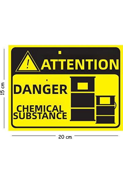 Mayeka Metal Warning Danger Chemical Substance 15X20 cm Warning Occupational ...