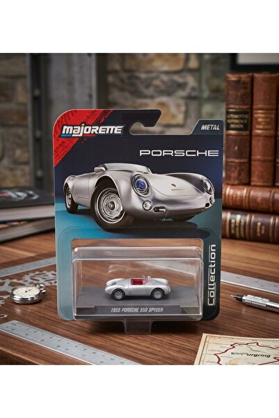 Majorette سيارة بورش 550 سبيدر الأسطورية لعام 1955 بمقياس 1:64 مع حامل خاص له...