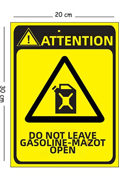 Mayeka لافتة تحذير معدنية مكتوب عليها 'Attention Open Gasoline Mazot' مقاس 20...
