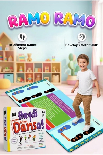 Tıfıl Toys هيا للرقص! سجادة الرقص رامو رامو مقاس 130 × 70 سم، لعبة تعليمية تر...