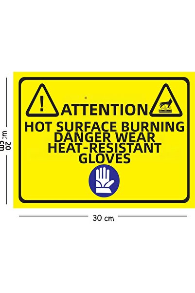 Mayeka Metal Caution Hot Sheet Burn Hazard Wear Heat Resistant Gloves 20X30 c...