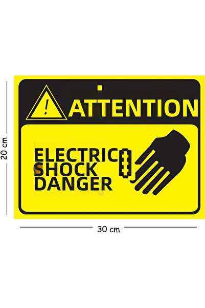 Mayeka Metal Attention Electrical Shock Hazard 2 20X30 cm A4 Warning Work Saf...