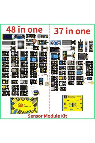 Choice 48 في 1 (بدون لوحة) Keyestudio 37/48 في 1 مجموعة وحدة استشعار صندوق هد...