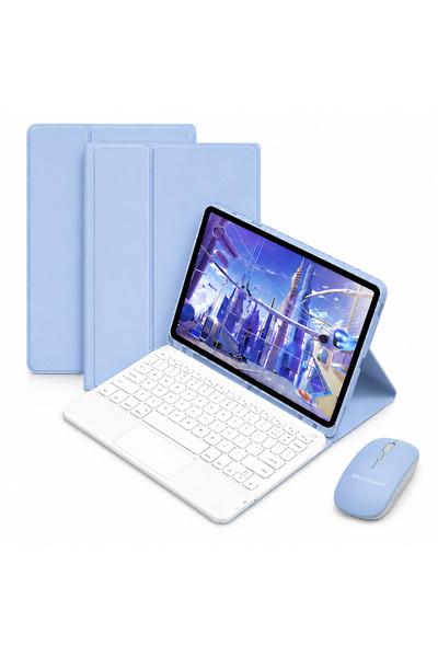 Microcase Poco Pad M1 12.1 inch Tablet Uyumlu Bluetooth Touchpad Klavye+Bluetooth Mouse+Standlı Kılıf-BKK7