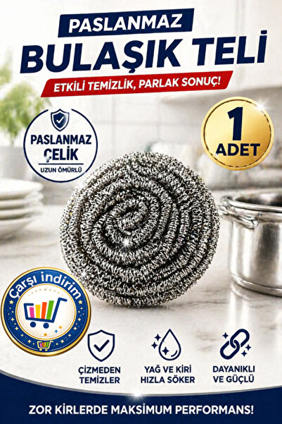 nistabolje 1 Adet Bulaşık Teli Ovma Teli Toptel Ekonomik Sürtme Teli