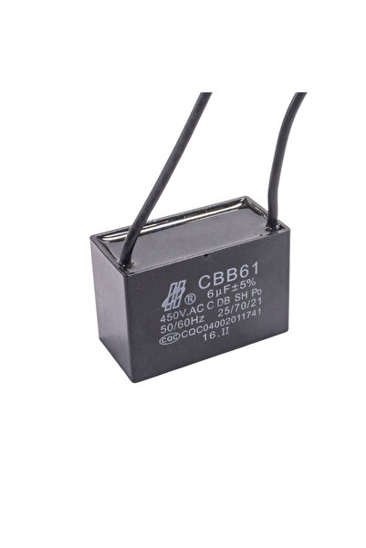 Genel Markalar CBB61 6uF 450V Kablolu Kutulu Daimi Kondansatör