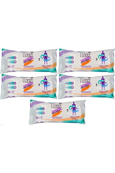 LUX مناديل مبللة لتنظيف الجسم للبالغين، 50 ورقة مقاس XL (مجموعة من 5 قطع)