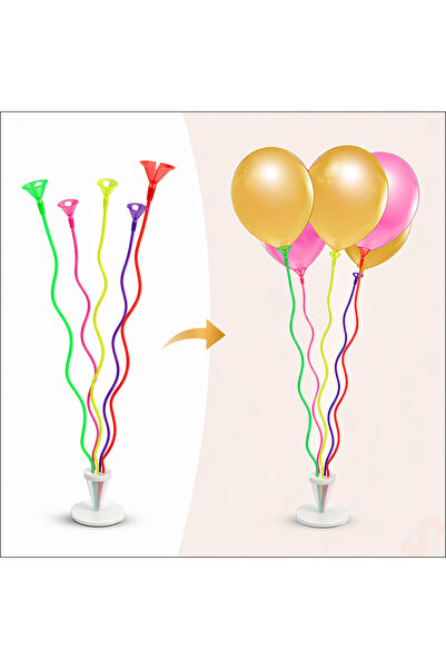 Süsle Baby Party Spiral 50 cm, 5'li Balon Standı (Balonlar Hariç)