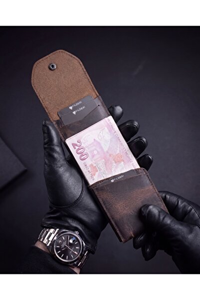 Fil Deri Trend Viral Γνήσιο Δερμάτινο Πρακτικό Πορτοφόλι με Θήκη Χρημάτων και...