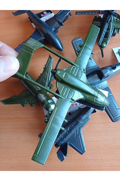 ALYTOYS Kırılmaz Uçak 6 Adet Geri Çek Bırak Savaş Siha Uçak Helikopter 16x12cm Iha Sıha Akıncı Ata