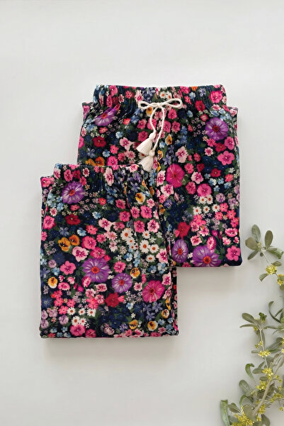 Cigit Σαλβάρι βισκόζης με σχέδια, για 2-10 ετών, με λουλουδάτο σχέδιο