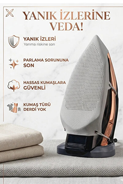 UFİX Teflon Ütü Altlığı Yanmaz Parlama Önleyici Ütü Koruma Aparatı Kaygan Tab...