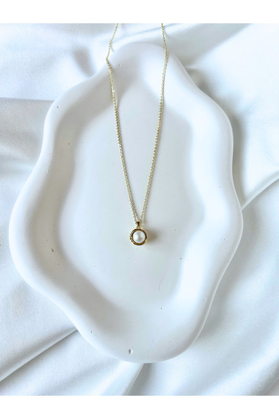 Lily Sallantılı İnci Uçlu Gold Xuping Zincir Kolye