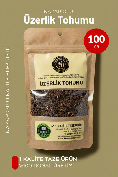 Sabuncu Hacı Üzerlik Tohumu 100 gr ( Elenmiş, Katkısız )
Elek Üstü ( nazar otu )