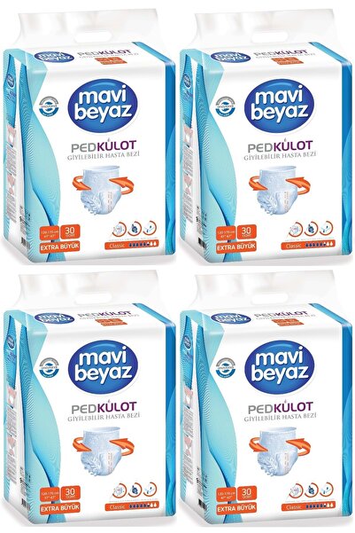 Mavi beyaz Ped Emici Külot Yetişkin Bezi XL Ekstra Büyük 120 Adet