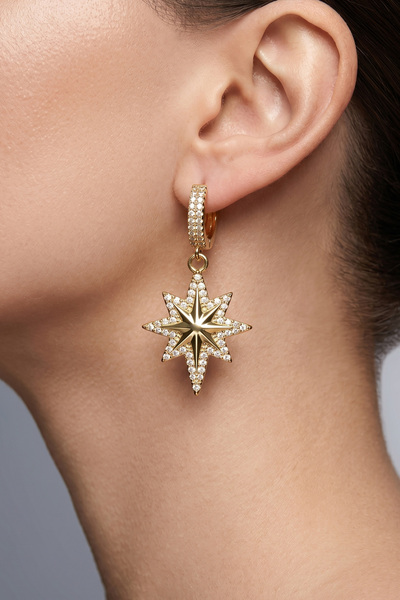 Modacaprea Steel Stone Star of the Pit Stone Clip Women's Earrings Non-Tarnis...