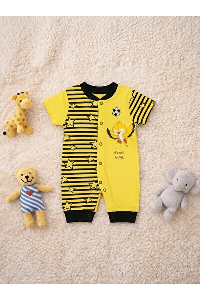 DaphKids Taraftar Bebek Yazlık Tulum 2'li Set - Sarı Lacivert