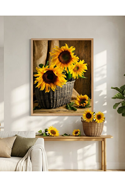 Ayçiçeği Tablosu – Rustik Dekoratif Çiçek Tablosu K156