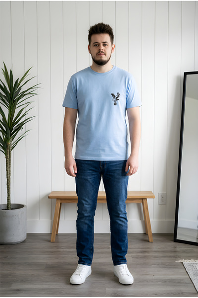 HOFFNUNG Unisex Βαμβακερό μπλουζάκι με λαιμόκοψη ποδηλάτου σε μεγάλο μέγεθος