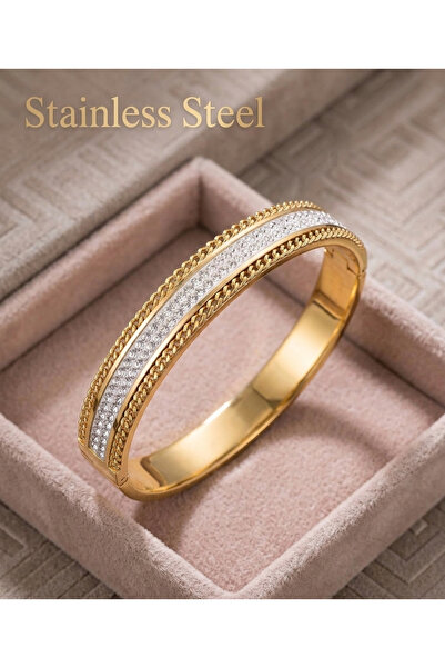 stainless steell çelik gold renk kelepçe bileklik