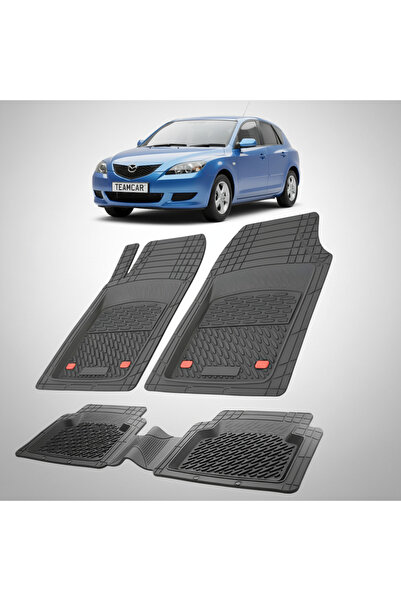 TEAMCAR Covorașe auto tip tavă compatibile cu Mazda 3 (2003–2009), negre, mat...