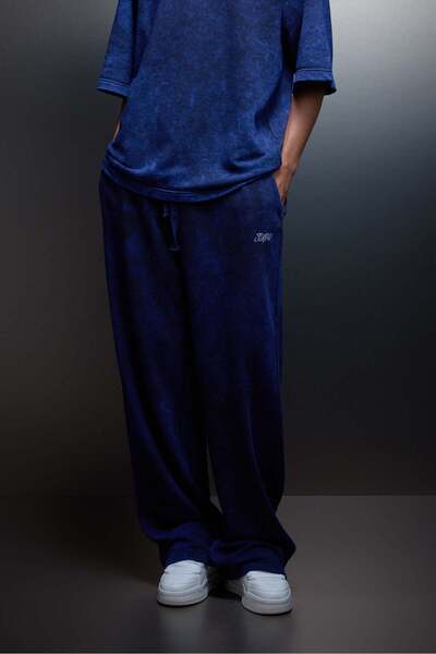 Slatra Ανδρική φόρμα Indigo Basic Washed Effect Baggy