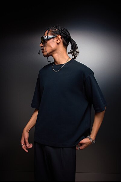 Slatra Tricou negru pentru bărbați, model Boxy Fit basic