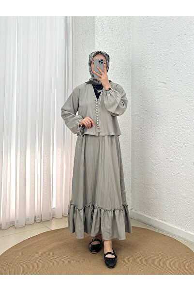 MİHRA STORE Ascona Φούστα με κορδόνια και κουμπιά σε όλο το μήκος, με βολάν, ...