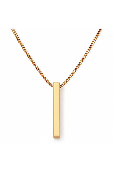 Basic Outfitters Μινιμαλιστικό Ανδρικό Κολιέ με Μενταγιόν Μπάρα από Ανοξείδωτ...