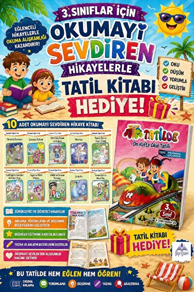 Ata Yayıncılık 3.Sınıftan 4.Sınıfa Geçenler İçin Hikaye Seti - Ata Tatil Kita...