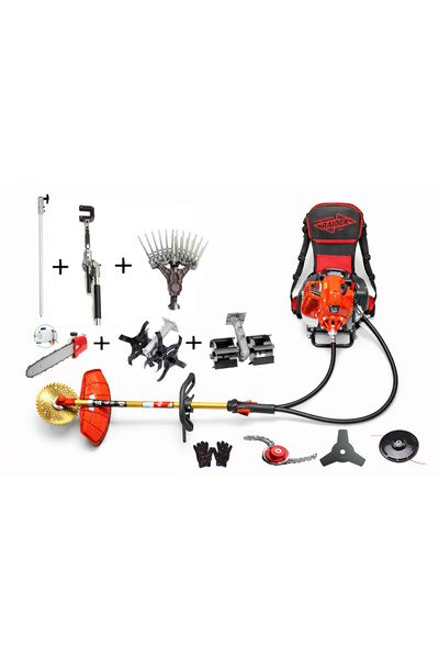 RAIDER PRO MODEL BENZINLI MOTORLU SIRT TIRPAN ÇİM OT BİÇME MAKİNESİ BAHÇIVAN ...