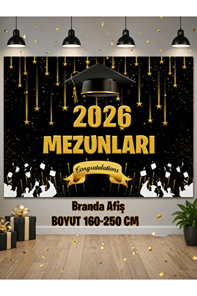 Parti Dükkanım Mezuniyet Arka Fon Afişi 160*250 Cm