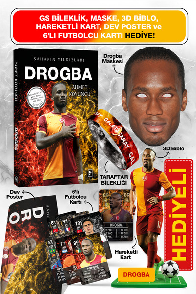 Parodi Yayınları Drogba Futbolcu Kitabı - Maske, 3D Biblo, Dev Poster, Hareke...