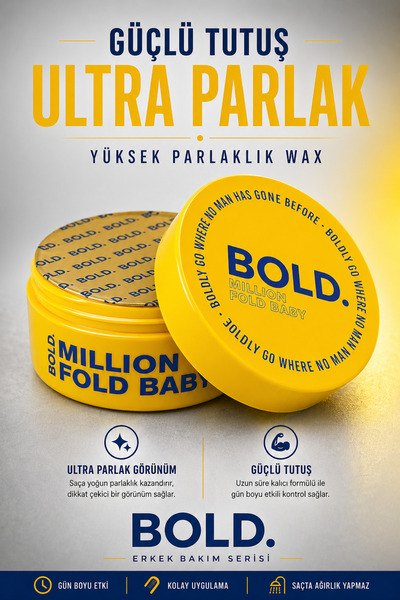 BOLD Güçlü Tutuş Ultra Parlak Wax 150 ml | Yüksek Parlaklık, Islak Görünüm, K...