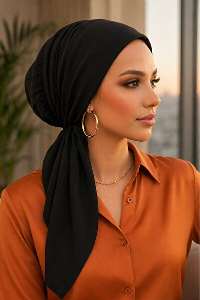 Aişe tesettür Μαύρο κασκόλ με κασκόλ