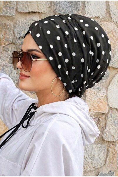 Aişe tesettür Μαύρο και άσπρο μοτίβο με πόρπη με κουκούλα