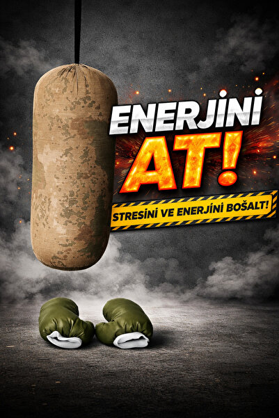 TOPRAK SPORT Kamuflaj Desenli Eldiven Hediyeli Boks Torbası Içi Dolu