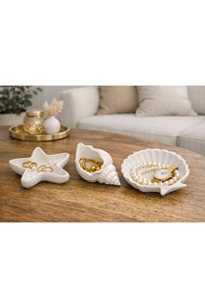 Triple Shell, Starfish, Oyster Trinket Set