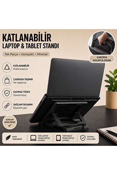 HIZARCIOĞLU İÇ VE DIŞ TİCARET Taşınabilir Katlanabilir Ergonomik Tablet & Lep...