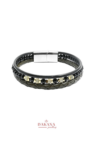 DAKANA JEWELLERY Sertifikalı Oniks ve Labradorit Taşı 4 mm Doğal Taş Haki Der...