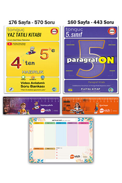 Tonguç Yayınları 5. Sınıf 4 ten 5 e Hazırlık Yaz Tatili Kitabı - Paragrafon S...