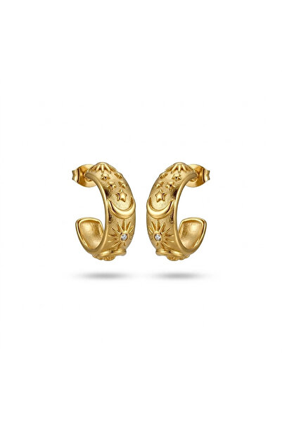 h&b design jewel أقراط تفاصيل الهلال الشمسي