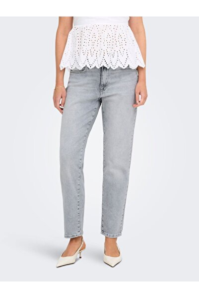 ONLY Straight-Fit jeans ONLEMILY Ankel Hohe Taille Gerade geschnitten Jeans